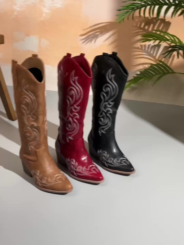 Valentina | Botas Cowboy Mujer Bordadas Caña Alta