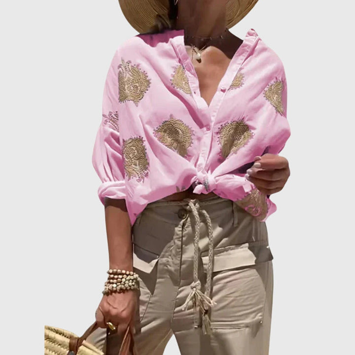 Valentina | Camisa Manga Corta Estampado Paisley