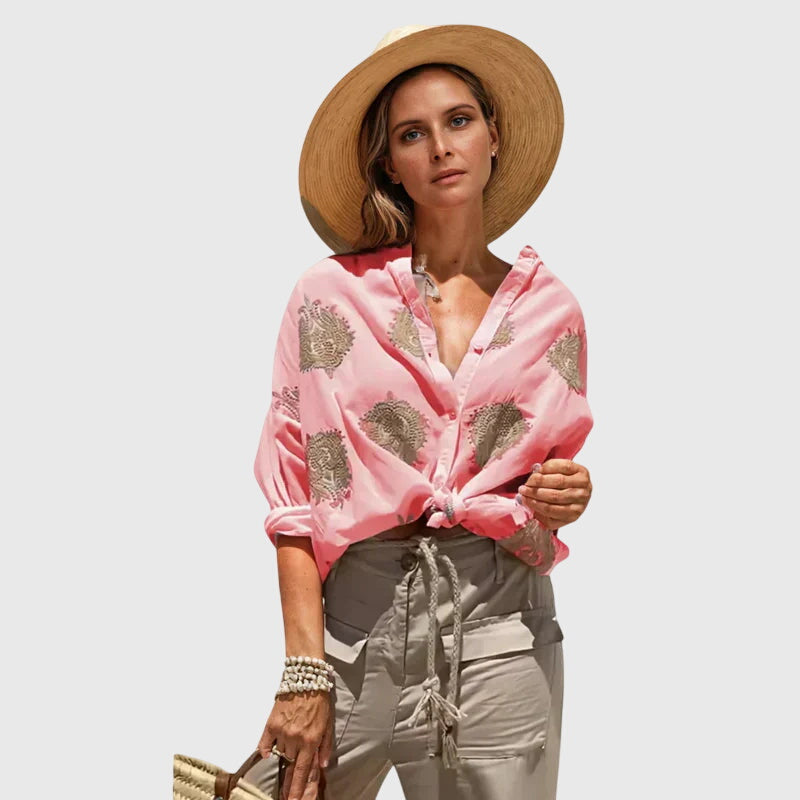 Valentina | Camisa Manga Corta Estampado Paisley