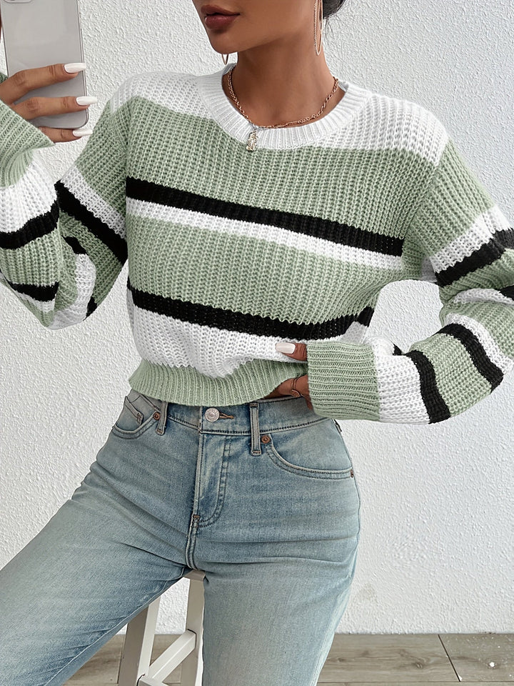 Valentina | Jersey Mujer Rayas Manga Larga Cropped