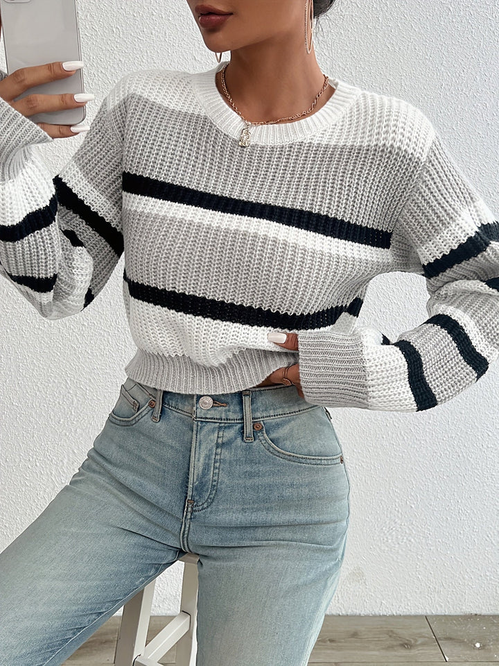 Valentina | Jersey Mujer Rayas Manga Larga Cropped