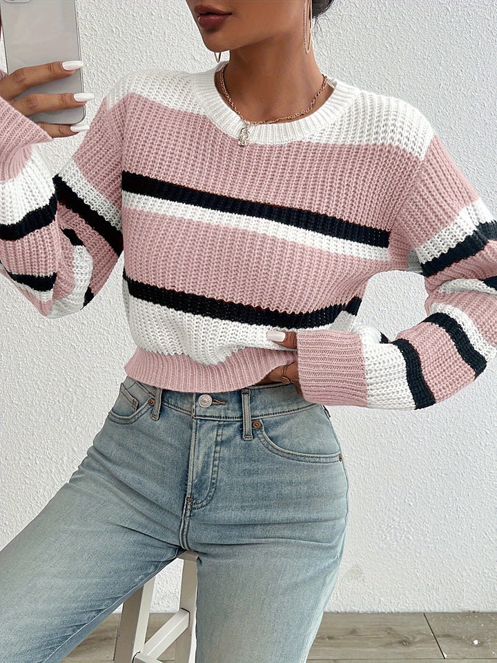 Valentina | Jersey Mujer Rayas Manga Larga Cropped