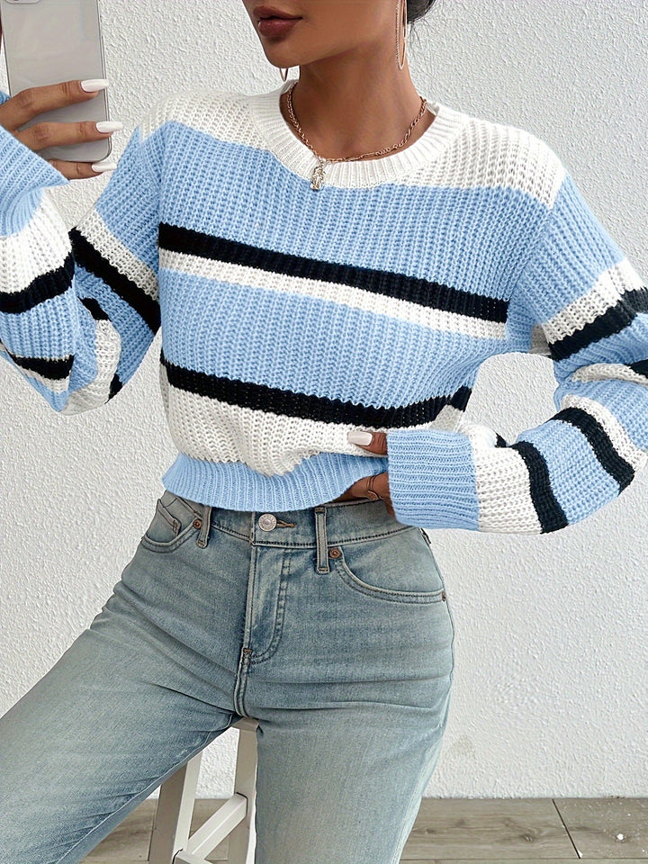 Valentina | Jersey Mujer Rayas Manga Larga Cropped