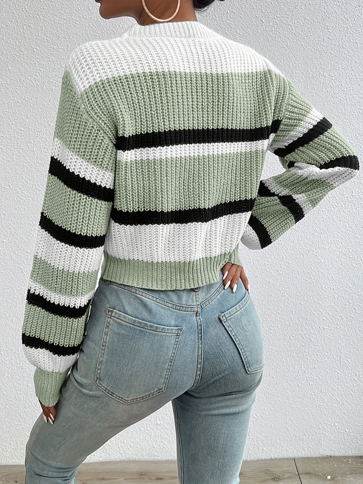 Valentina | Jersey Mujer Rayas Manga Larga Cropped