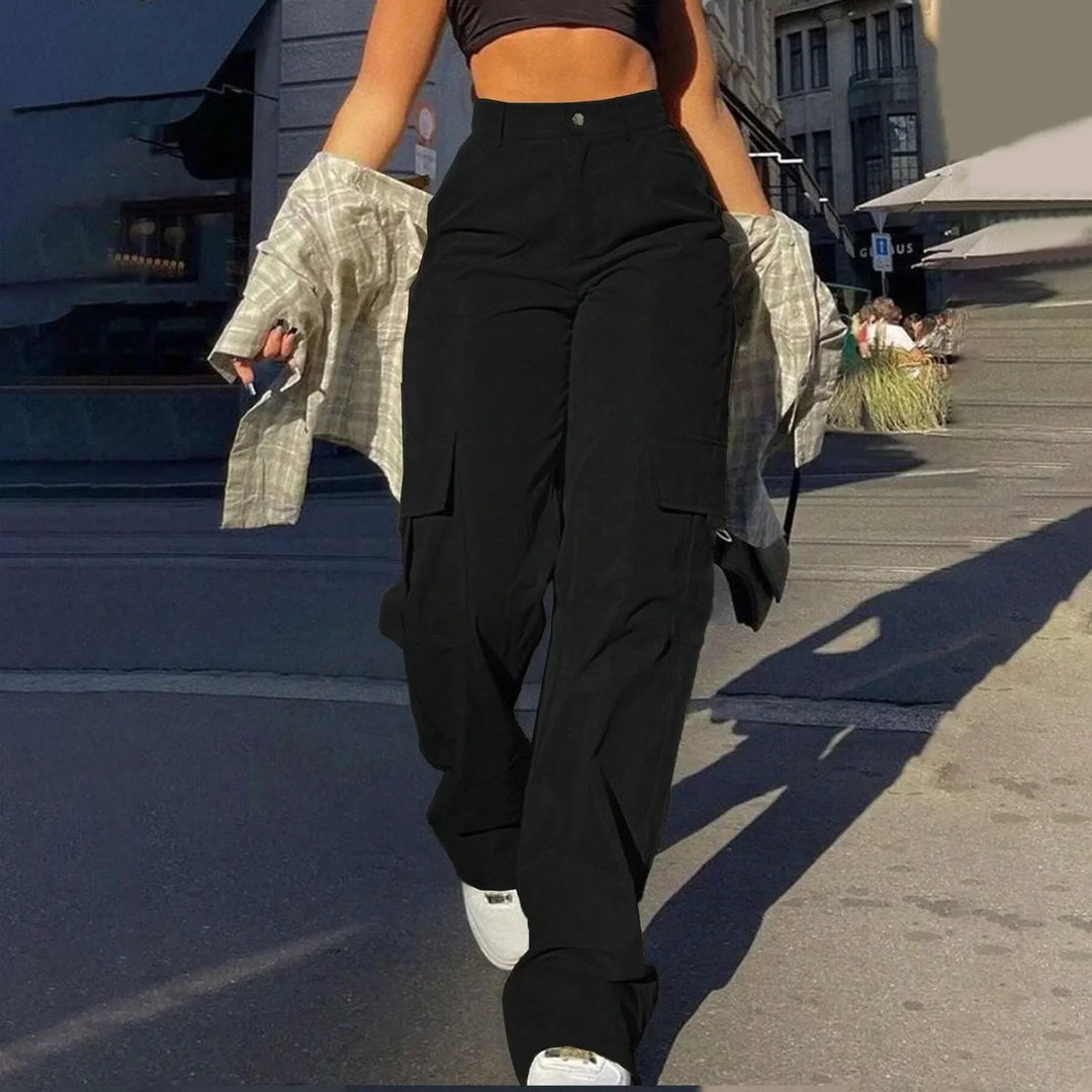 Valentina | Pantalón Cargo Mujer Pierna Recta Botones Presillas