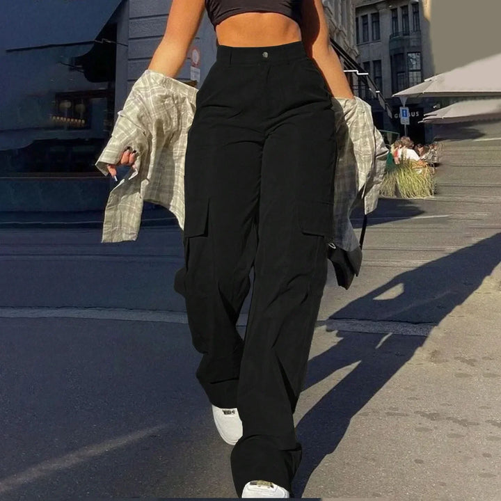 Valentina | Pantalón Cargo Mujer Pierna Recta Botones Presillas