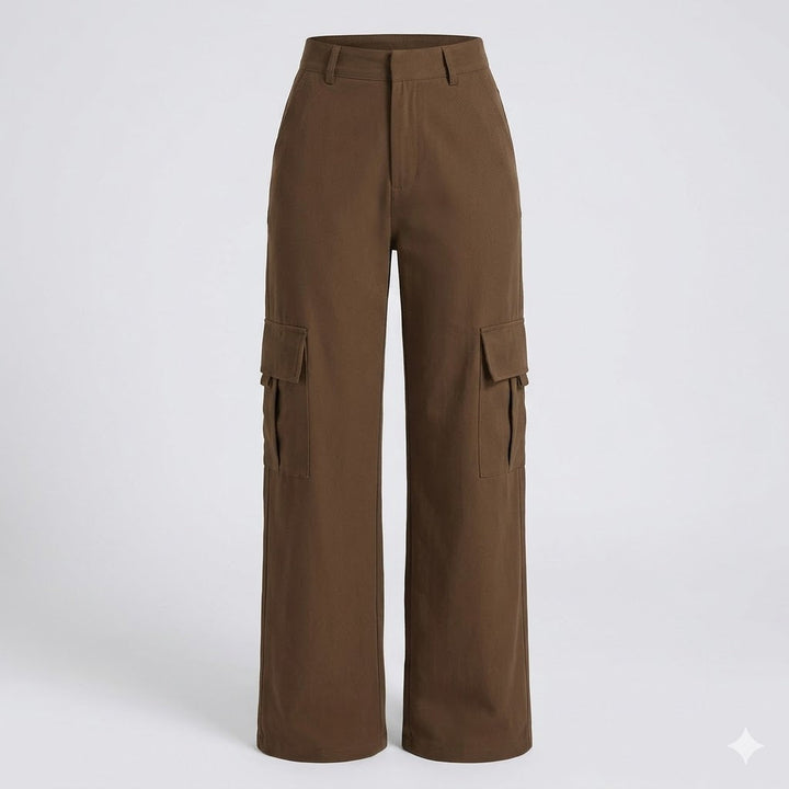 Valentina | Pantalón Cargo Mujer Pierna Recta Botones Presillas