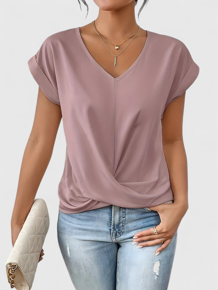 Valeria | Blusa Cruzada Manga Corta Mujer