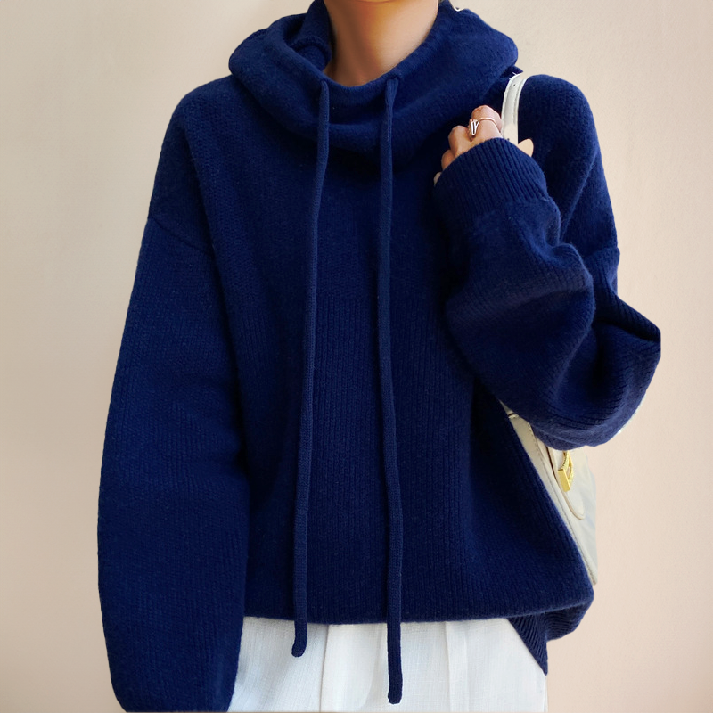 Valeria | Sudadera Cuello Vuelto con Cordón y Tejido Texturizado