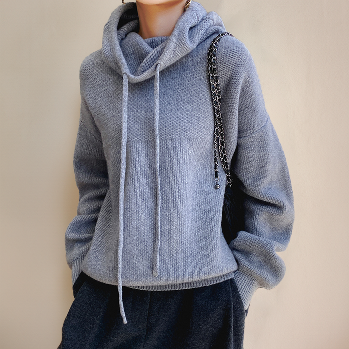 Valeria | Sudadera Cuello Vuelto con Cordón y Tejido Texturizado