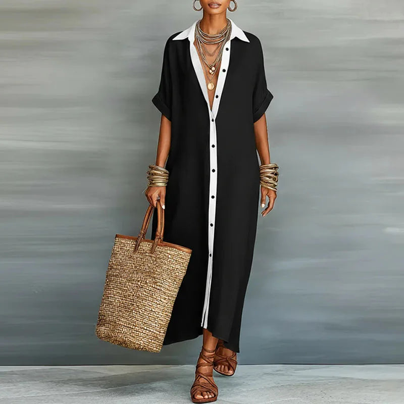 Valeria | Vestido Midi Maxi Mujer Camisero Lino