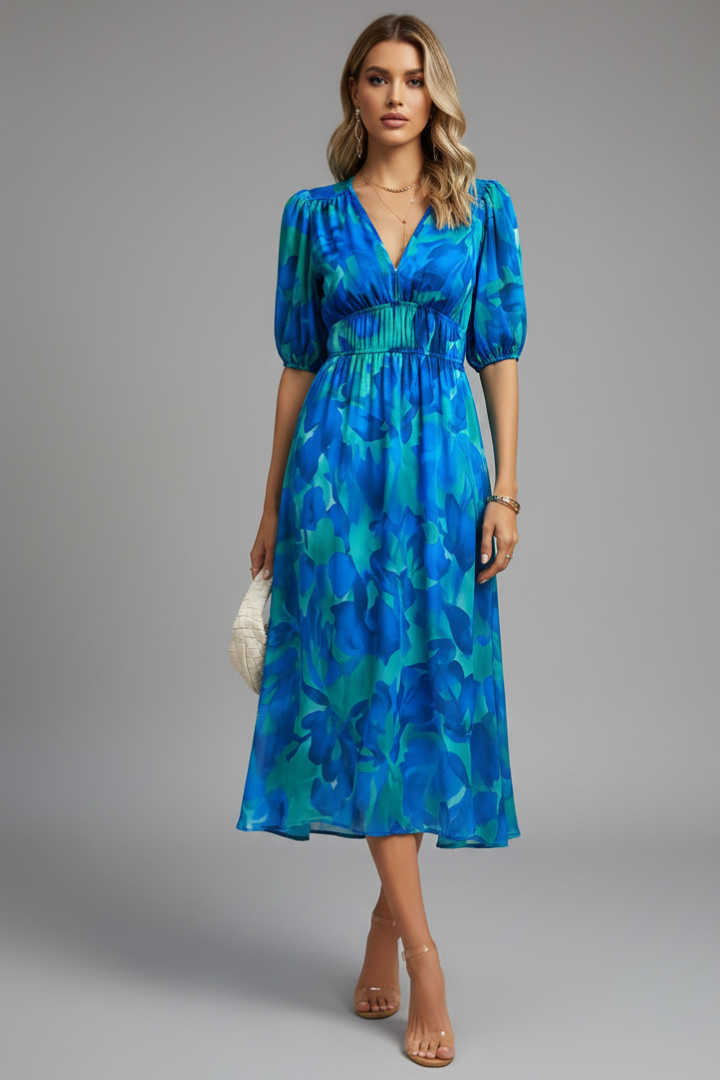 Valeria | Vestido Midi Mujer Manga Corta