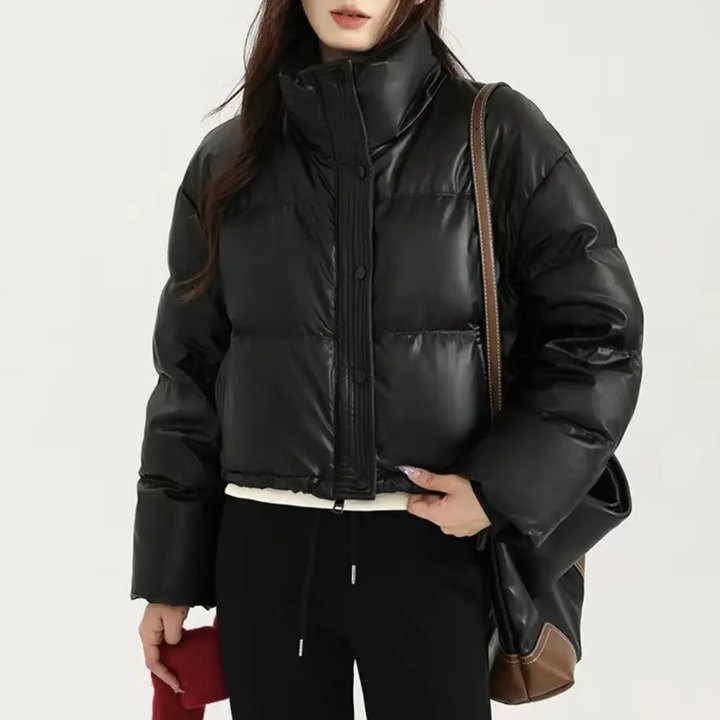 Daniela | Chaqueta Acolchada Cropped Mujer Cuello Alto