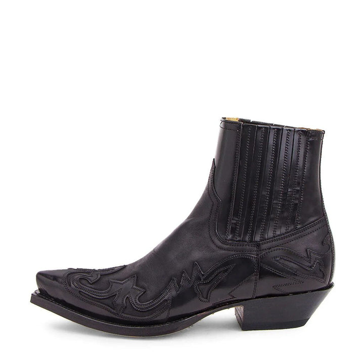 Yael | Botas Vaqueras Tobilleras Piel Negra