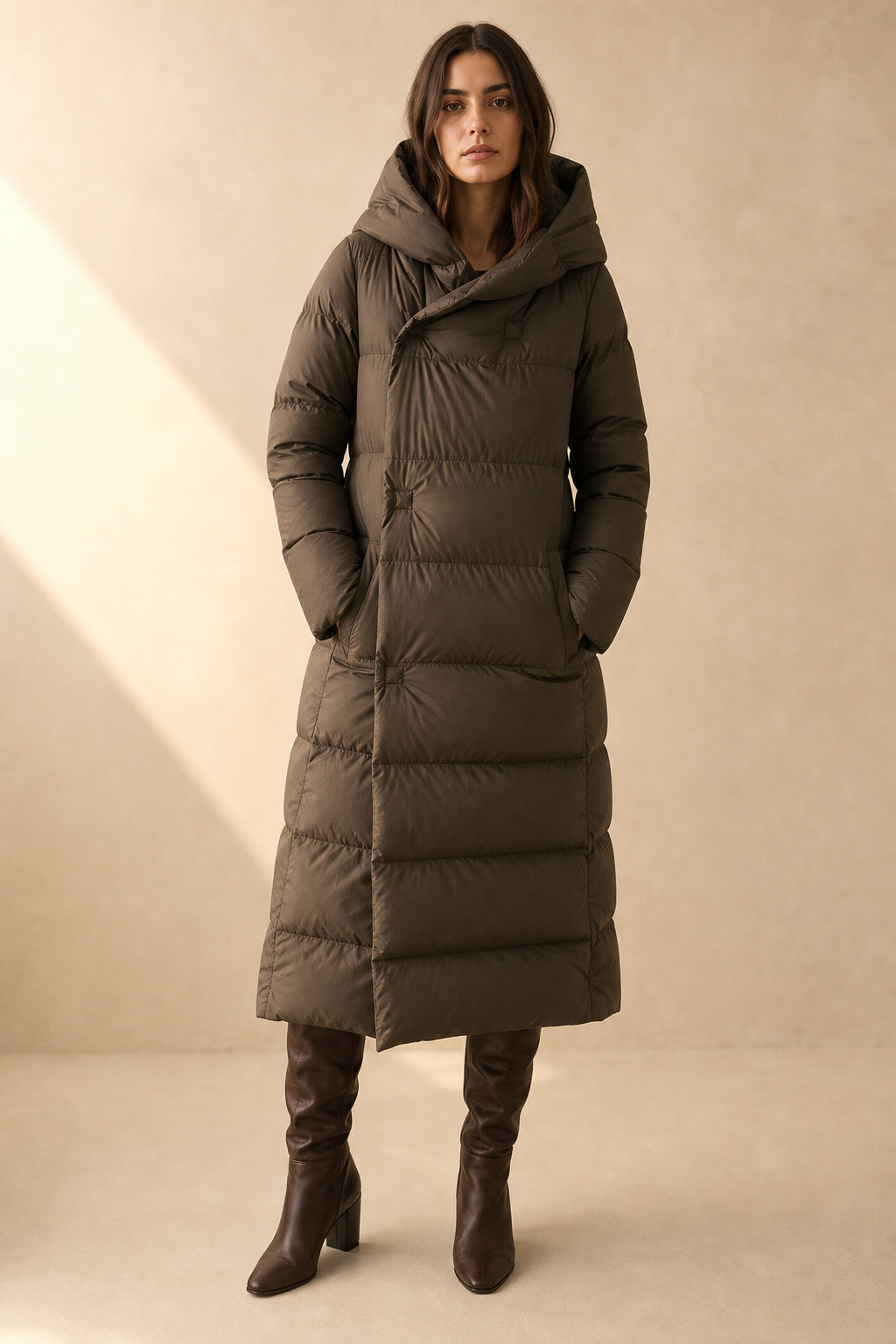 Ana | Chaqueta Acolchada con Capucha Larga