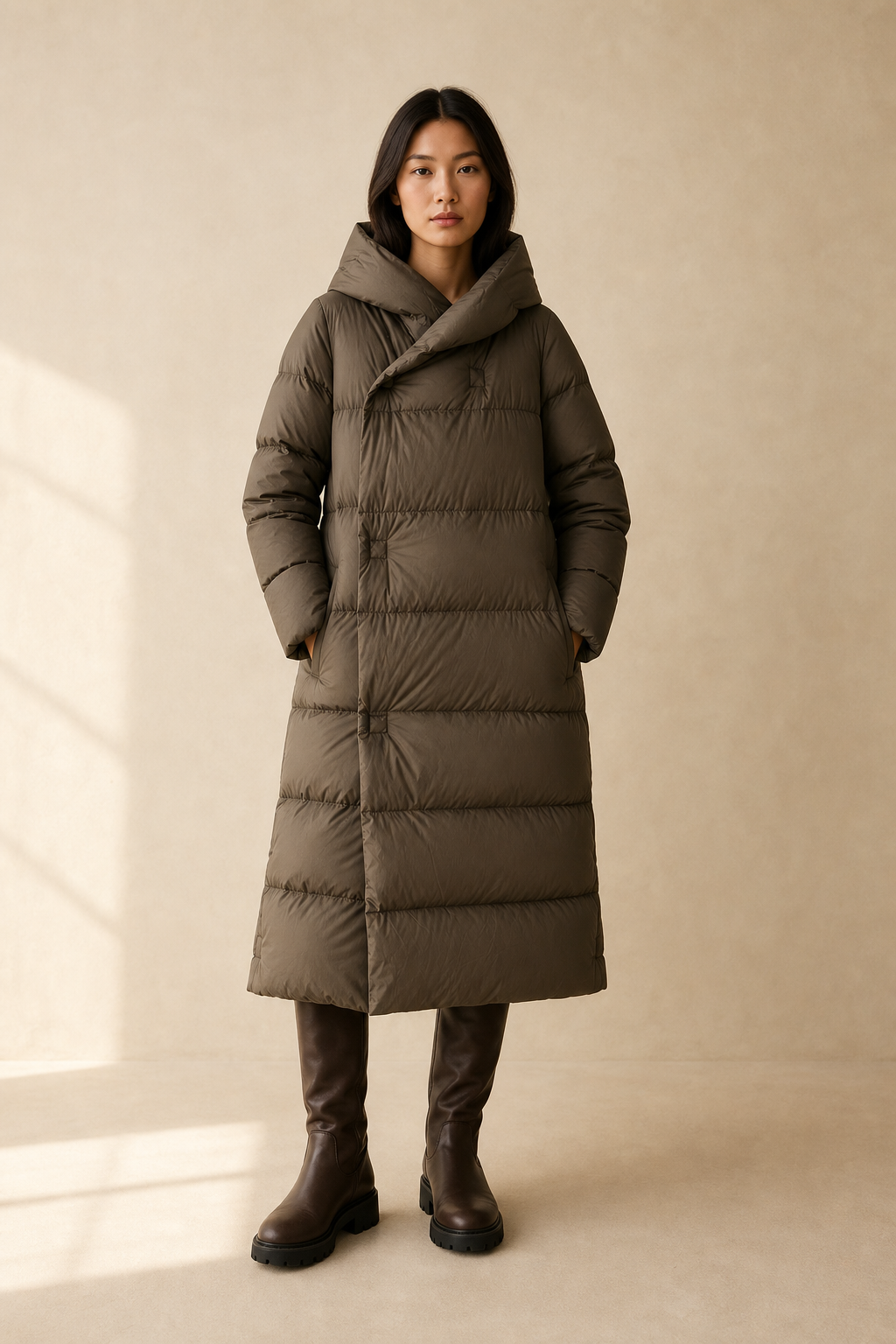 Ana | Chaqueta Acolchada con Capucha Larga