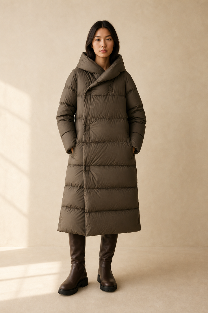 Ana | Chaqueta Acolchada con Capucha Larga