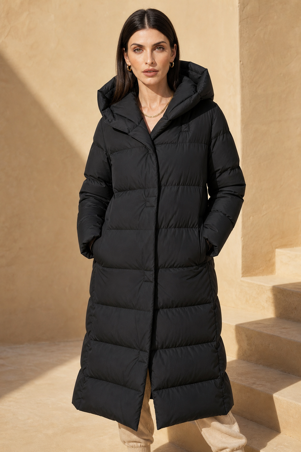 Ana | Chaqueta Acolchada con Capucha Larga
