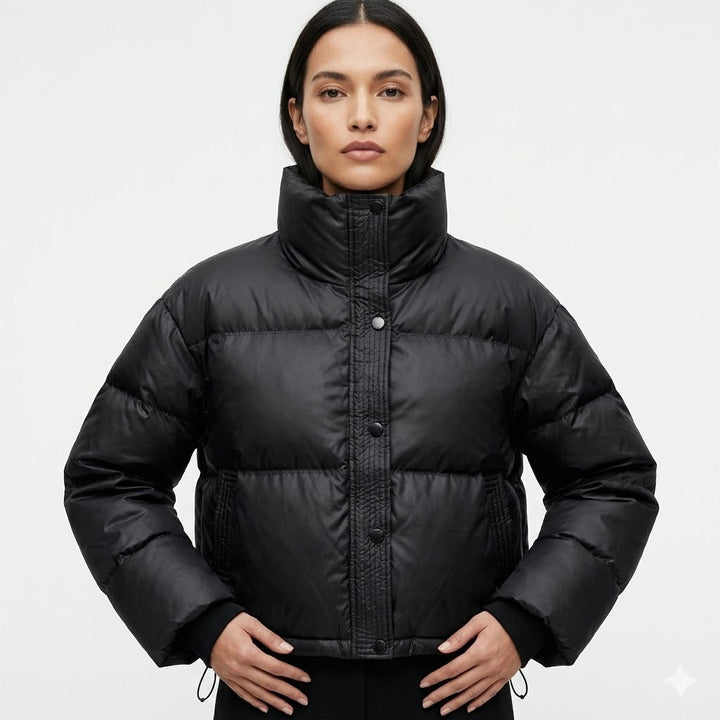 Daniela | Chaqueta Acolchada Cropped Mujer Cuello Alto