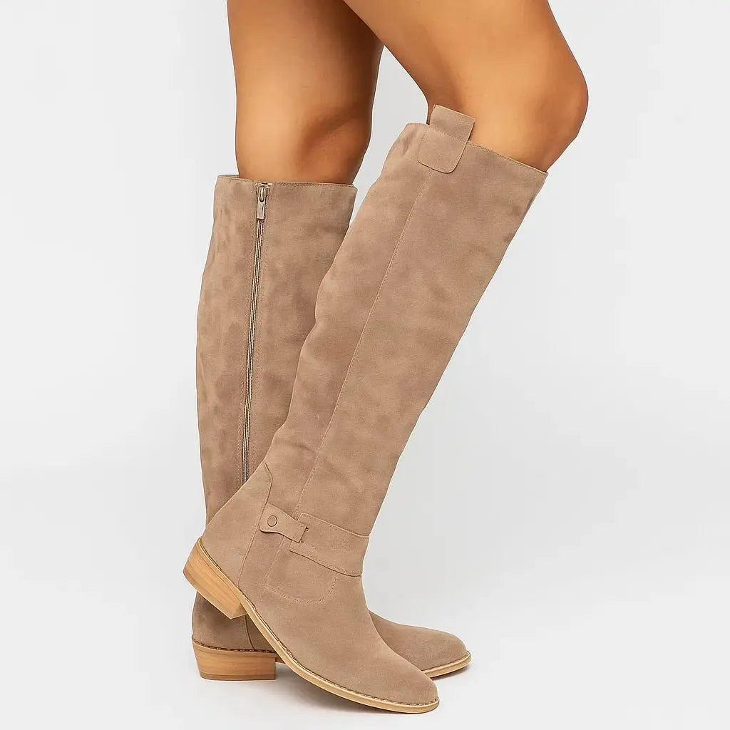 Andrea | Botas Altas Ante Tacón