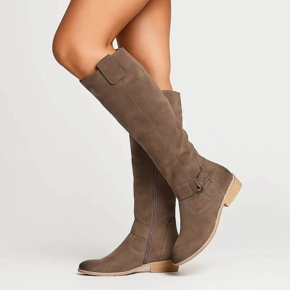 Andrea | Botas Altas Ante Tacón