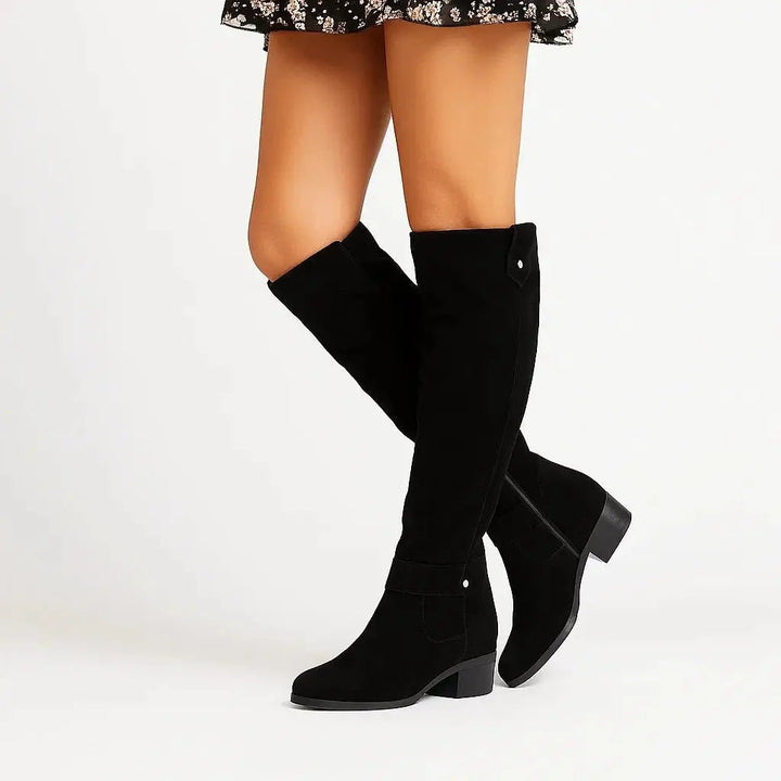 Andrea | Botas Altas Ante Tacón
