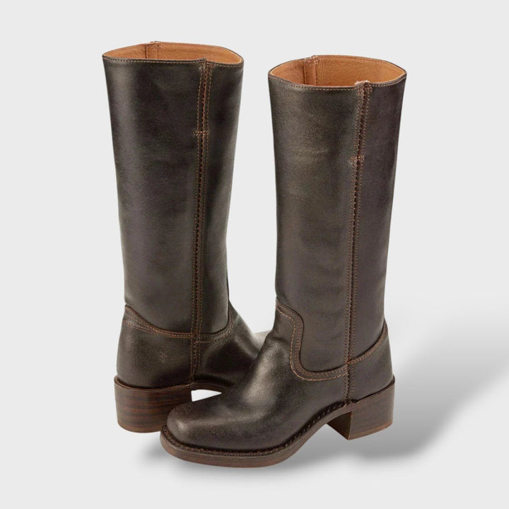 Diana | Botas Altas de Piel con Tacón