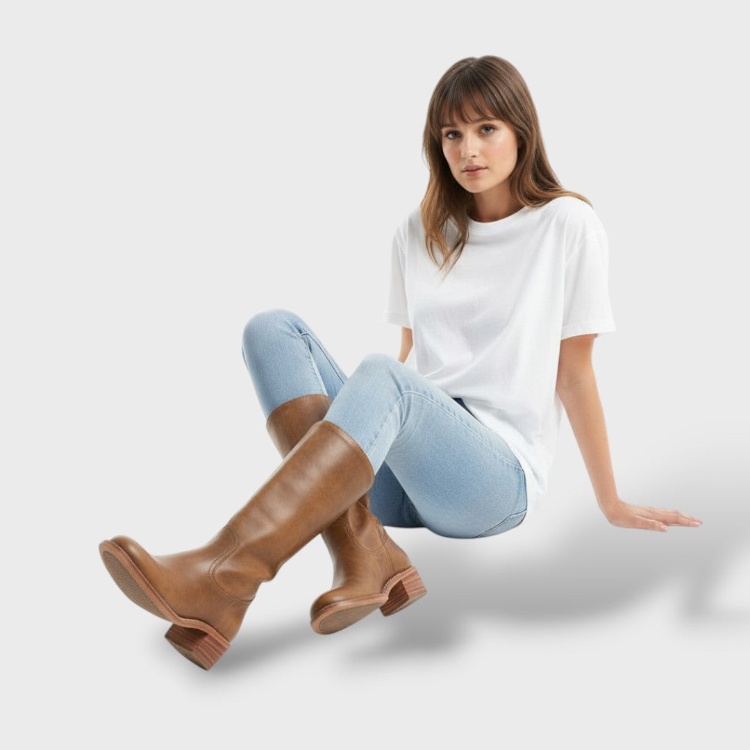 Diana | Botas Altas de Piel con Tacón