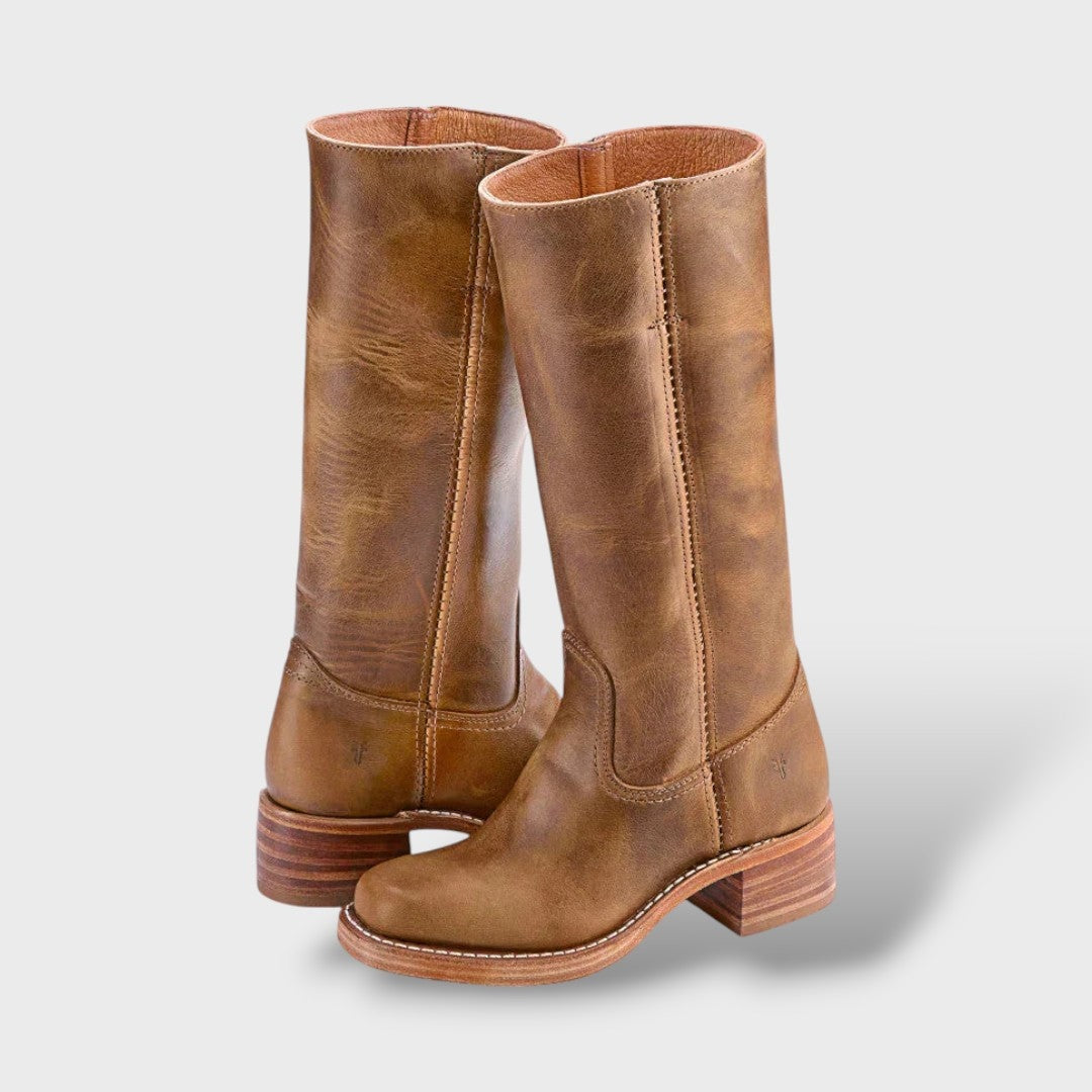 Diana | Botas Altas de Piel con Tacón