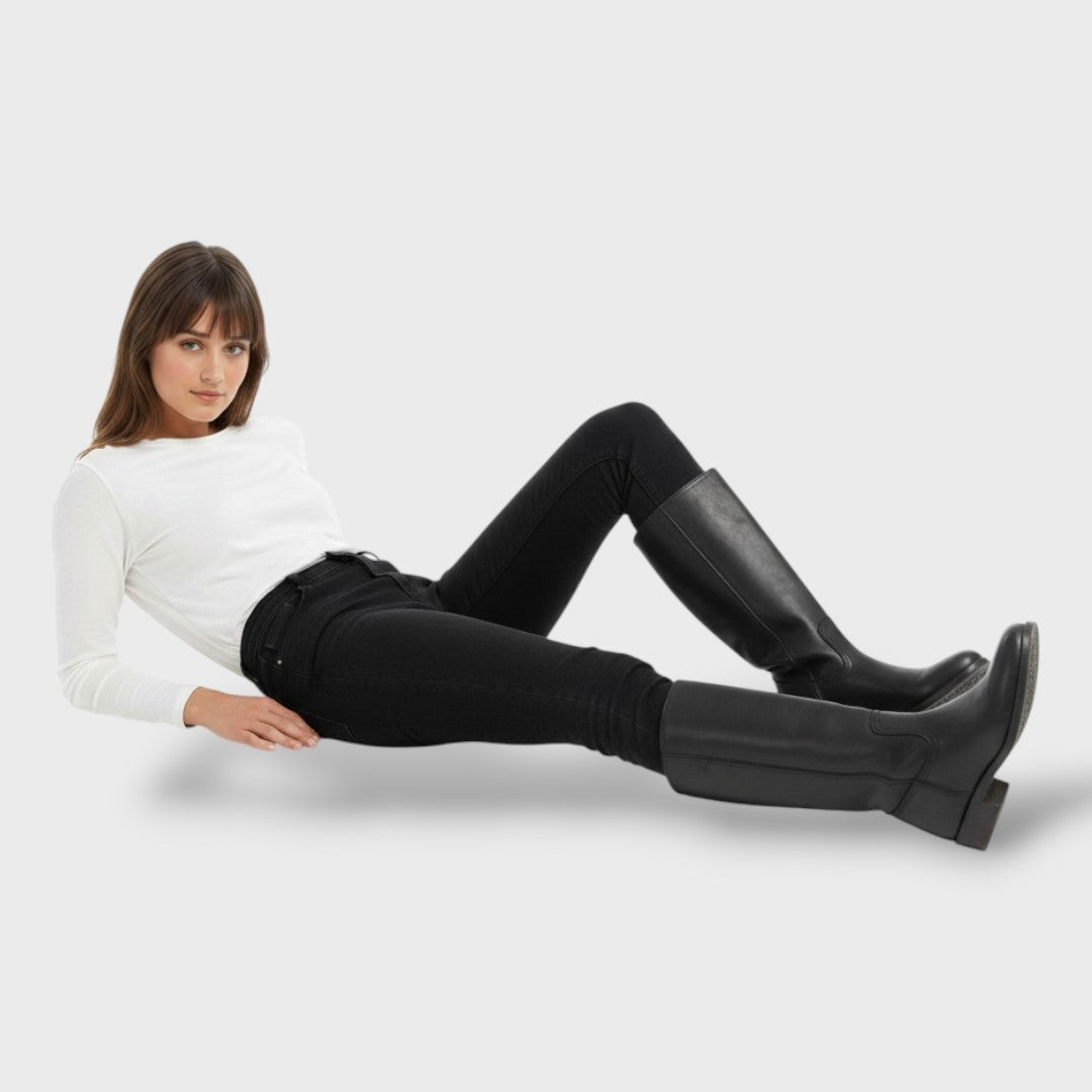 Diana | Botas Altas de Piel con Tacón