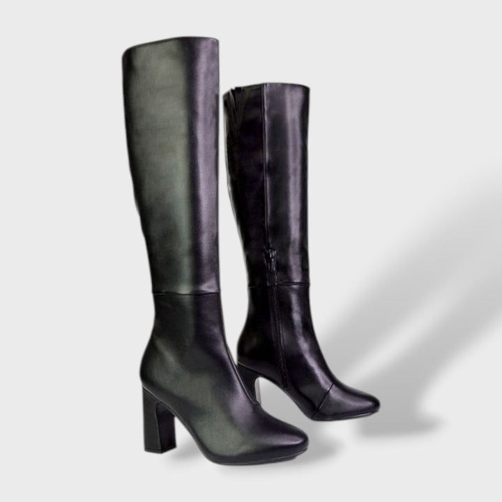 Sofía | Botas Altas de Cuero con Tacón Grueso