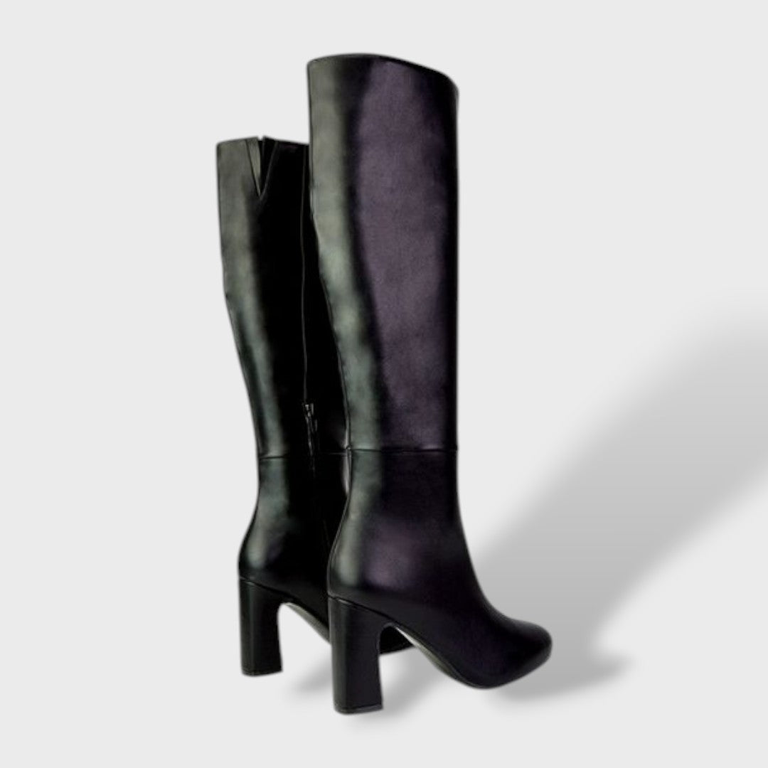 Sofía | Botas Altas de Cuero con Tacón Grueso