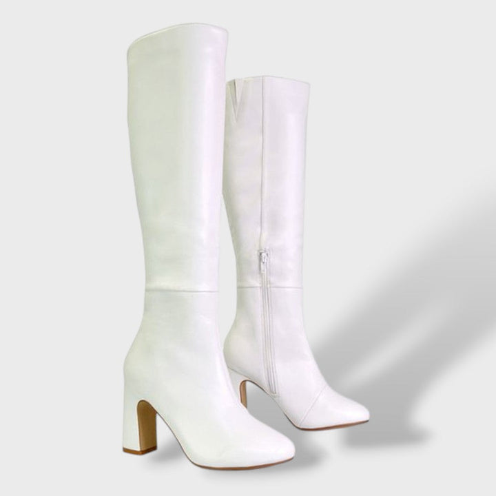 Sofía | Botas Altas de Cuero con Tacón Grueso