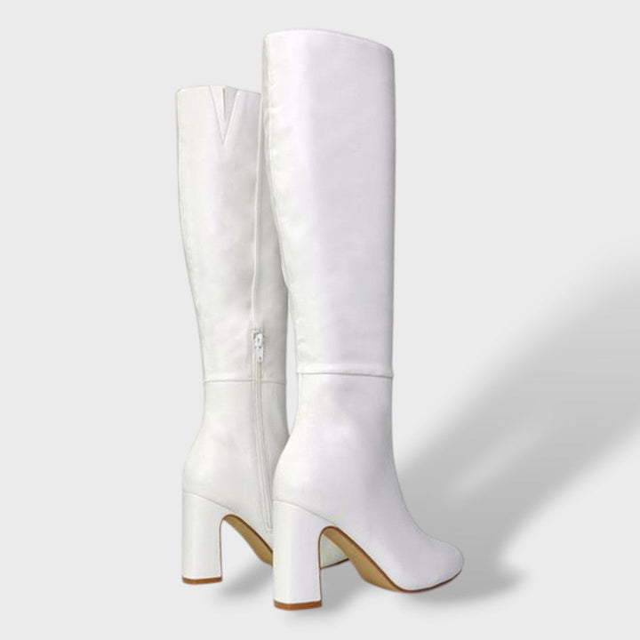 Sofía | Botas Altas de Cuero con Tacón Grueso