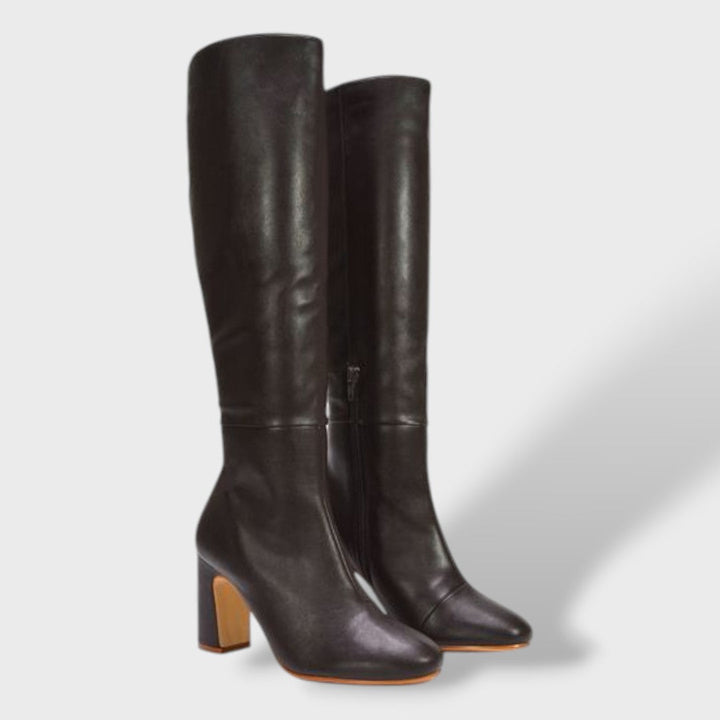 Sofía | Botas Altas de Cuero con Tacón Grueso