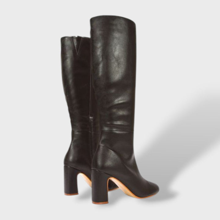 Sofía | Botas Altas de Cuero con Tacón Grueso