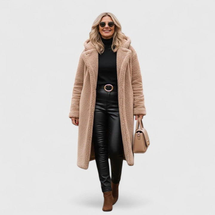 Inés | Abrigo Peluche Capucha Oversize Largo