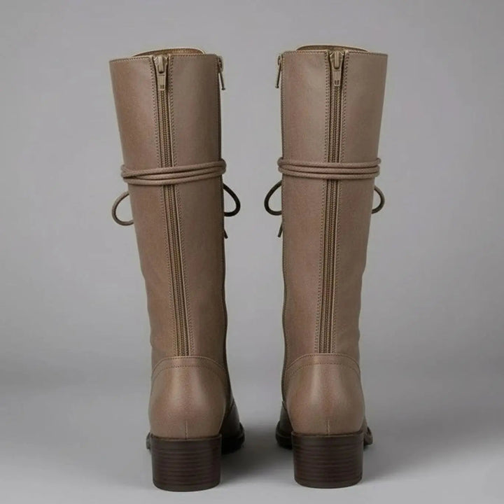 Quinn | Botas Altas Cordones Cuero Tachuelas