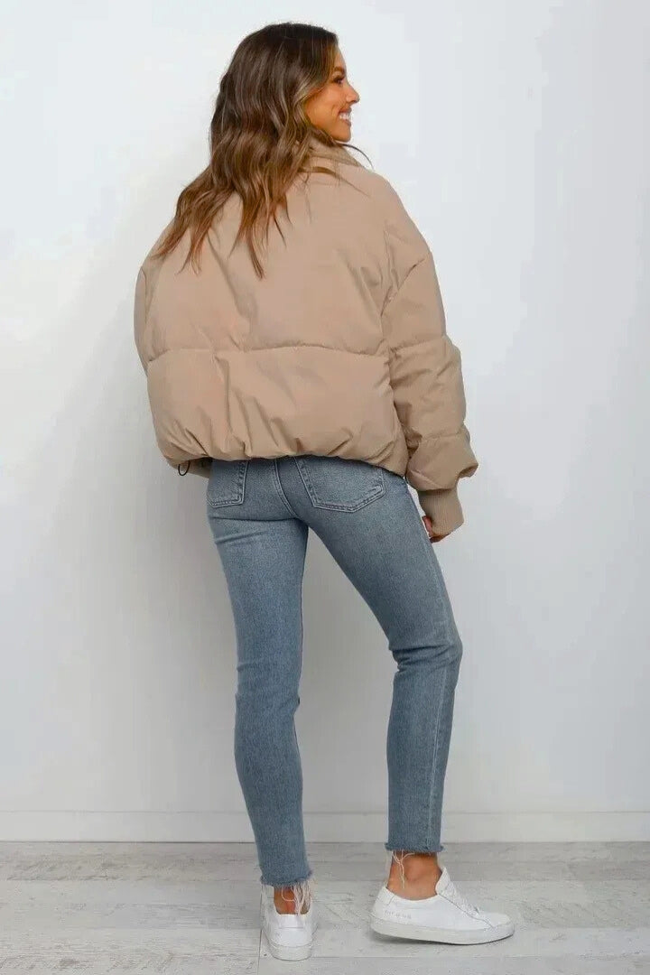 Claudia | Chaqueta Acolchada Mujer Cuello Alto Manga Larga Cierre