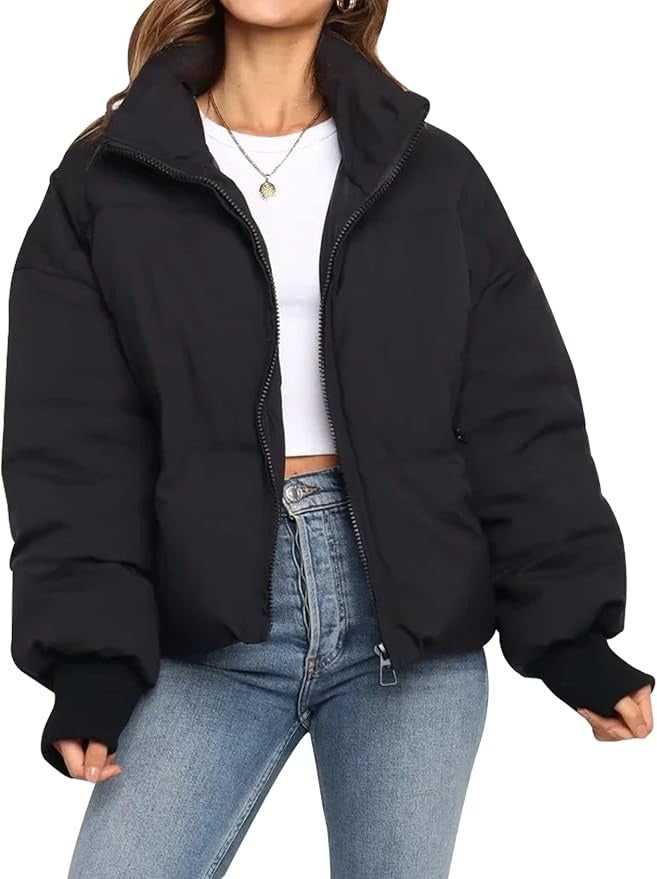 Claudia | Chaqueta Acolchada Mujer Cuello Alto Manga Larga Cierre