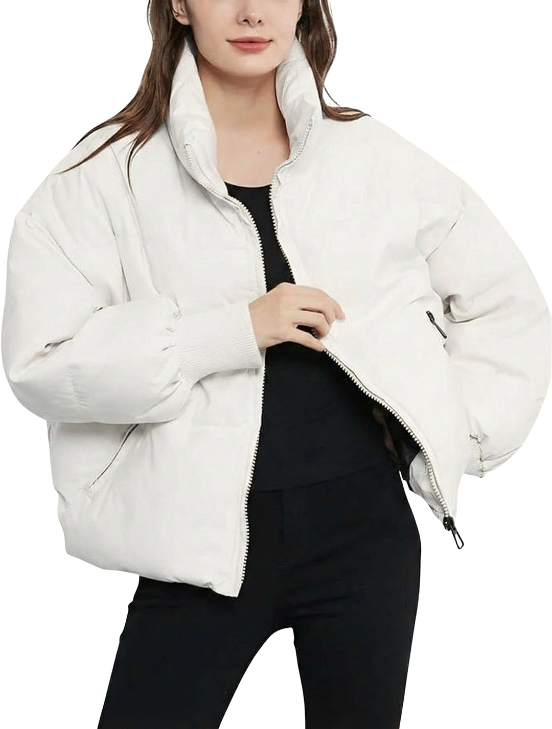 Claudia | Chaqueta Acolchada Mujer Cuello Alto Manga Larga Cierre