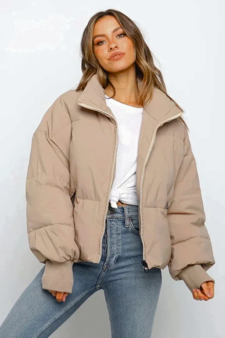 Claudia | Chaqueta Acolchada Mujer Cuello Alto Manga Larga Cierre